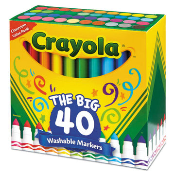 Crayola® Ultra-clean Washable Markers, Broad Bullet Tip, Assorted Colors, 40-set freeshipping - TVN Wholesale
